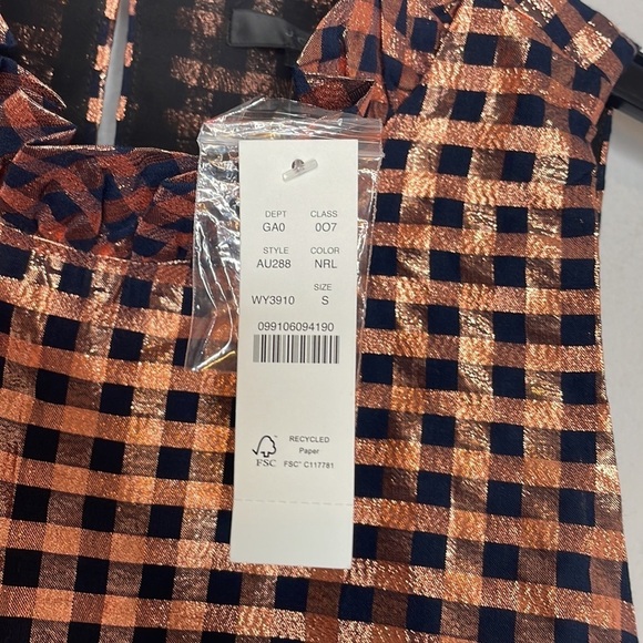 J. Crew | Ruffle Neck‎ Gingham Sleeveless Top Size Small NWT - Picture 11 of 11